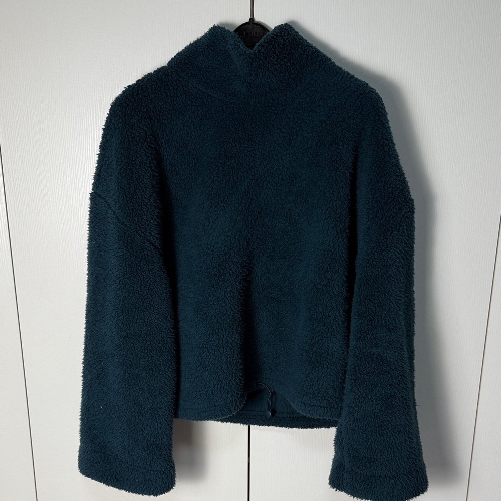 Cozy Dark Green Fleece turtleneck Pullover size S - Picture 6 of 10